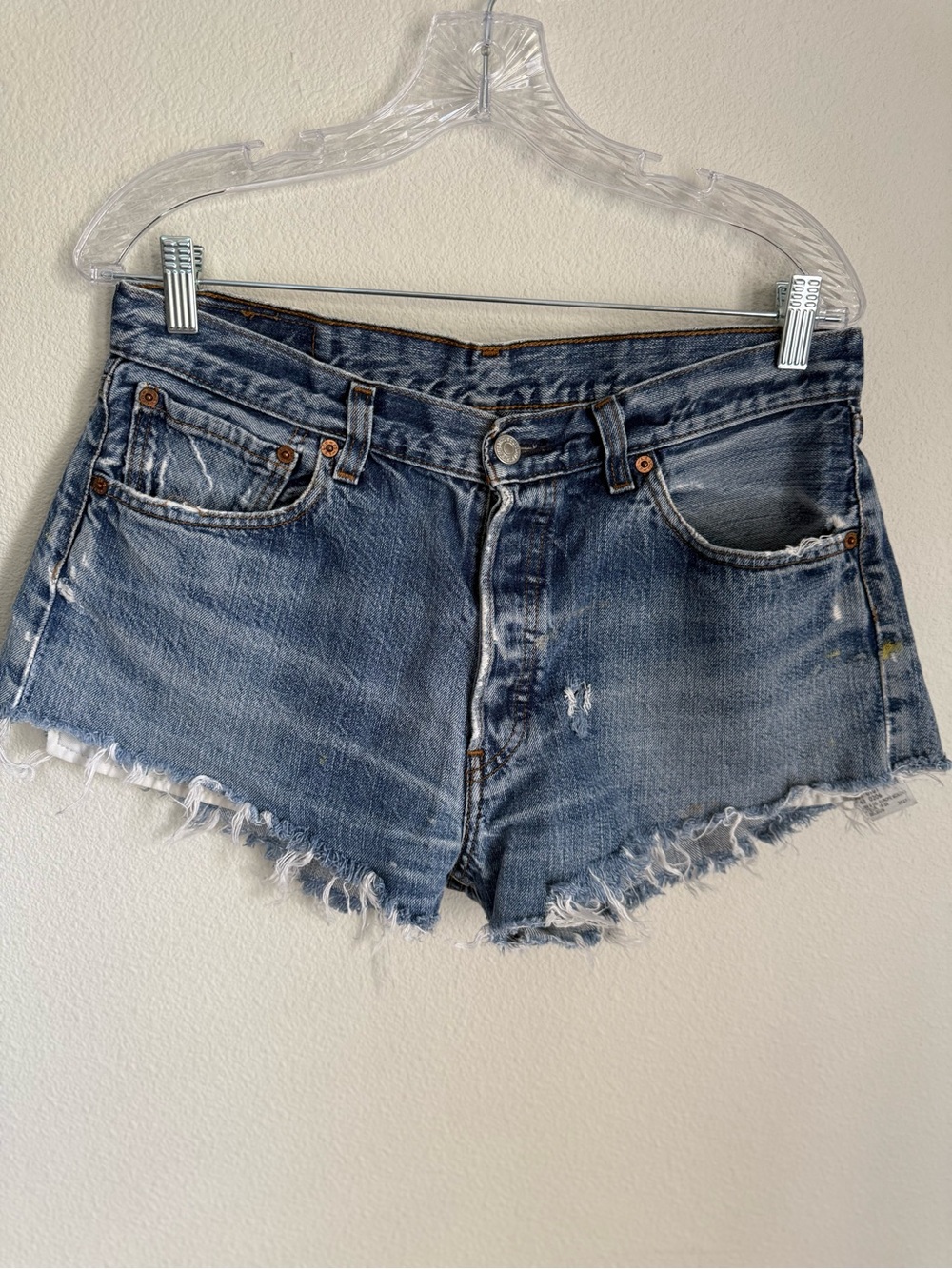 Levi's Women's Distressed Light Blue Denim Cutoff Shorts